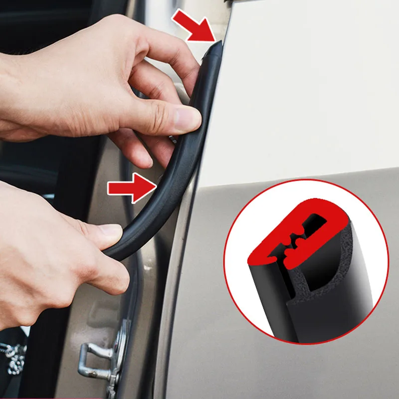 2M Rubber B-Pillar Sealing Strip Car Door Edge Weatherstrip Auto Sealant Strip Soundproof Dustproof For Car Door Trunk Accessory