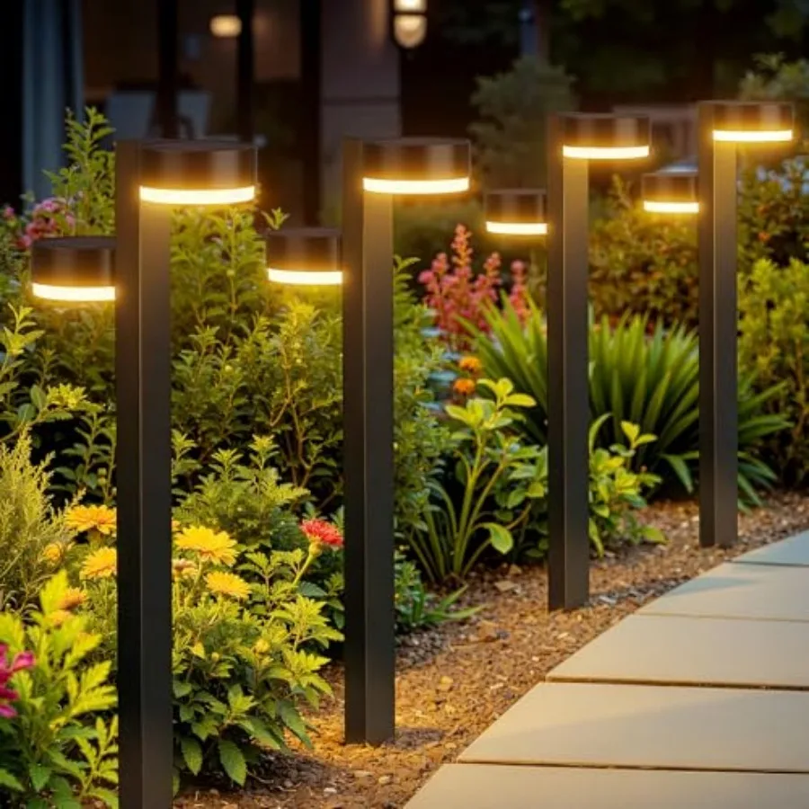 

Solar Pathway Lights Outdoor Waterproof with 1 Head Solar Lights Outdoor Super Bright Up to 15Hrs Auto On/Off Garden Light for