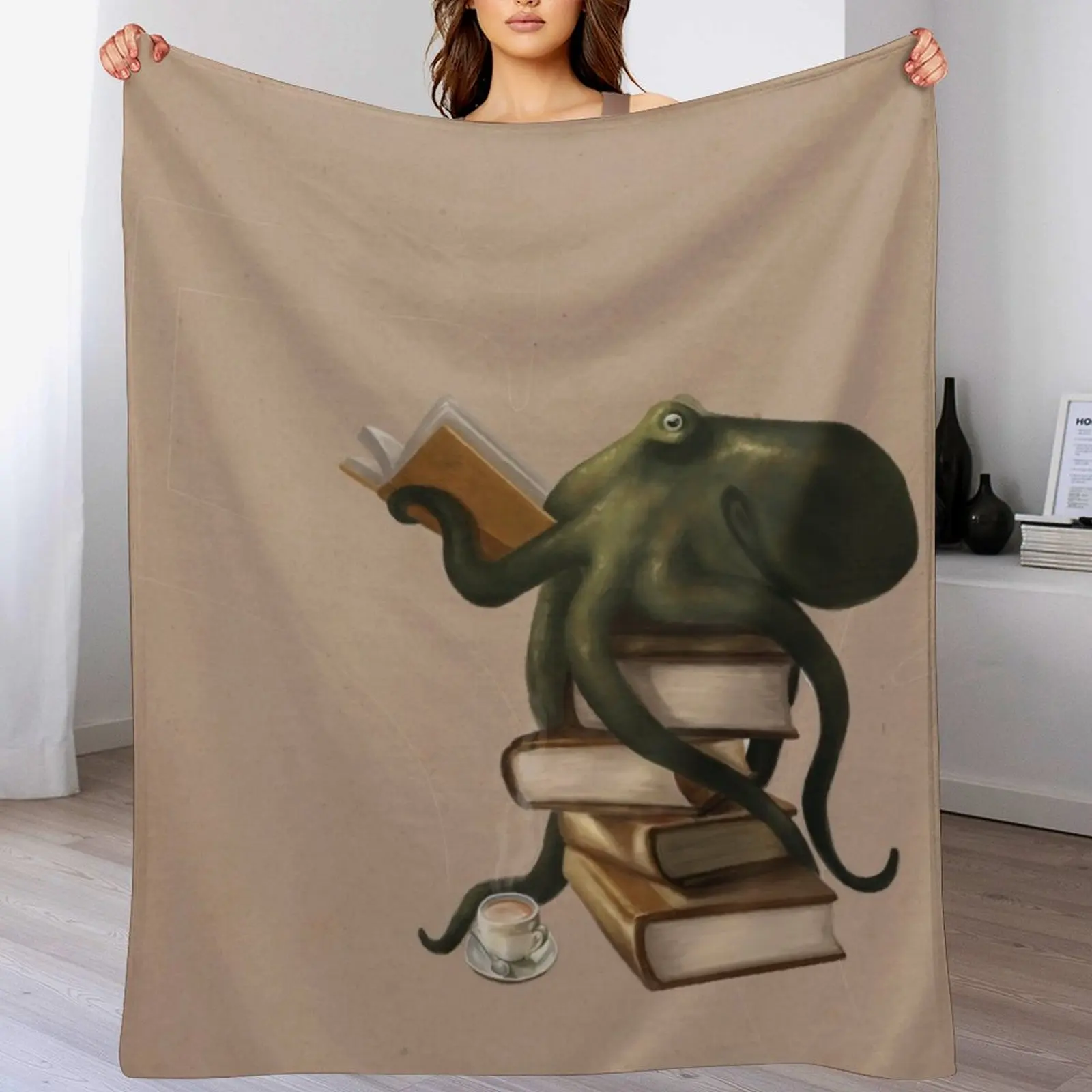 

Well-Read Octopus Throw Blanket Personalized Gift Hair Soft Big Blankets