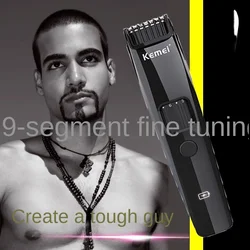 Kemei Beard Trimmer with Adjustable Combs Electric Shaver Rechargeable Razor Body Hair Trimmer Men Face Mustache Grooming Kit