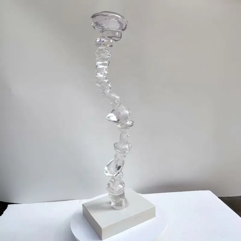 Modern transparent resin desktop abstract art home office desk center decoration sculpture