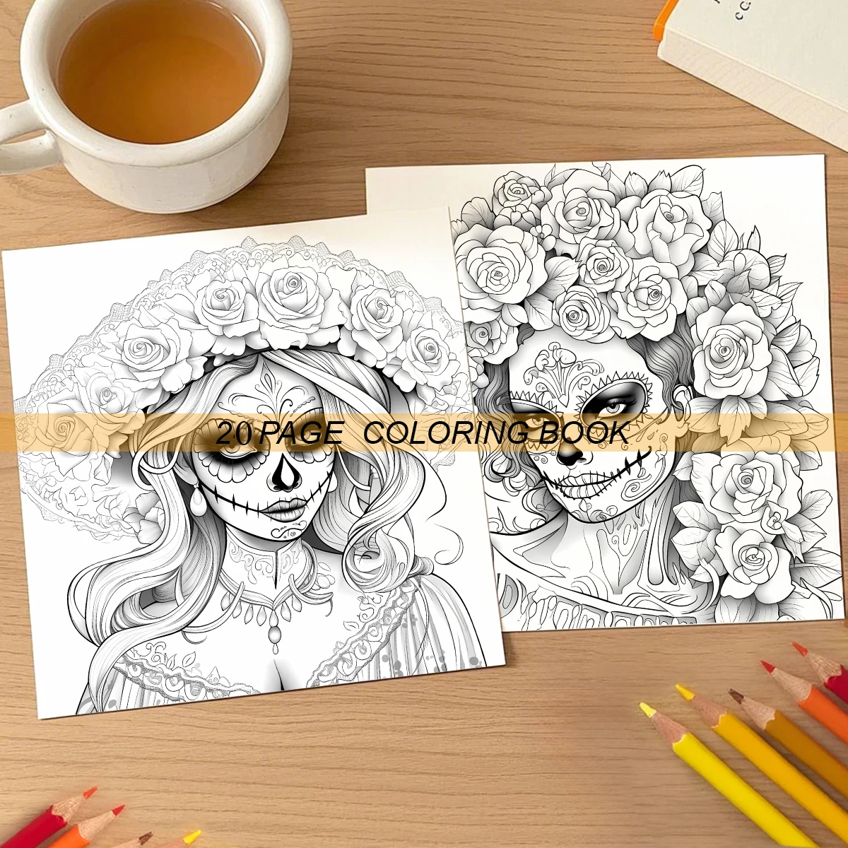 SUGAR SKULL BEAUTY Coloring Book For Adults And Teen Featuring Bold Easy Patterns for Relaxation DIY Painting & Drawing Activity image 4