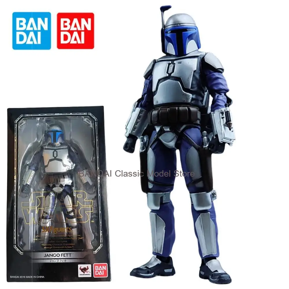

Фигурка Bandai SHF Джанго Фетта, модель из аниме «Звездные войны», игрушки для мальчиков, подарки, оригинальная коробка