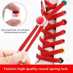 1 Pair No Tie Spring Buckle Quick Lock Laces of Colorful Elastic Sneaker Laces Men's and Women's Loafer Laces Shoe Accessories