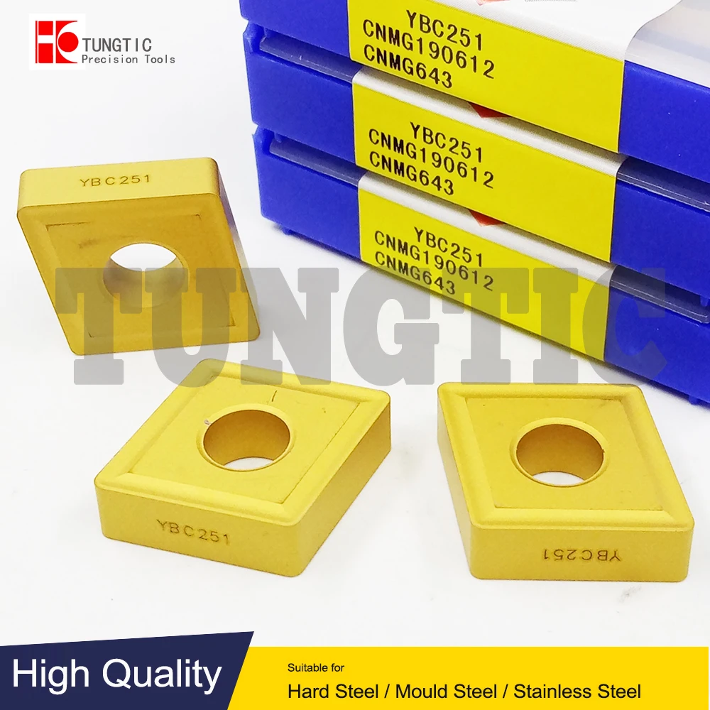 CNMG190612 YBC251 CNMG643 Carbide Turning Inserts Lathe Turning Cutting Tool Double Sided Negative-Medium Machining