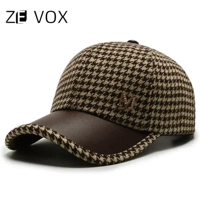 Fashion Plaid Hats for Winter Women Sun Hat Keep Warm Windproof 2024 Golf Hat Fisherman Hip Hop Luxury Design Snapback Cap