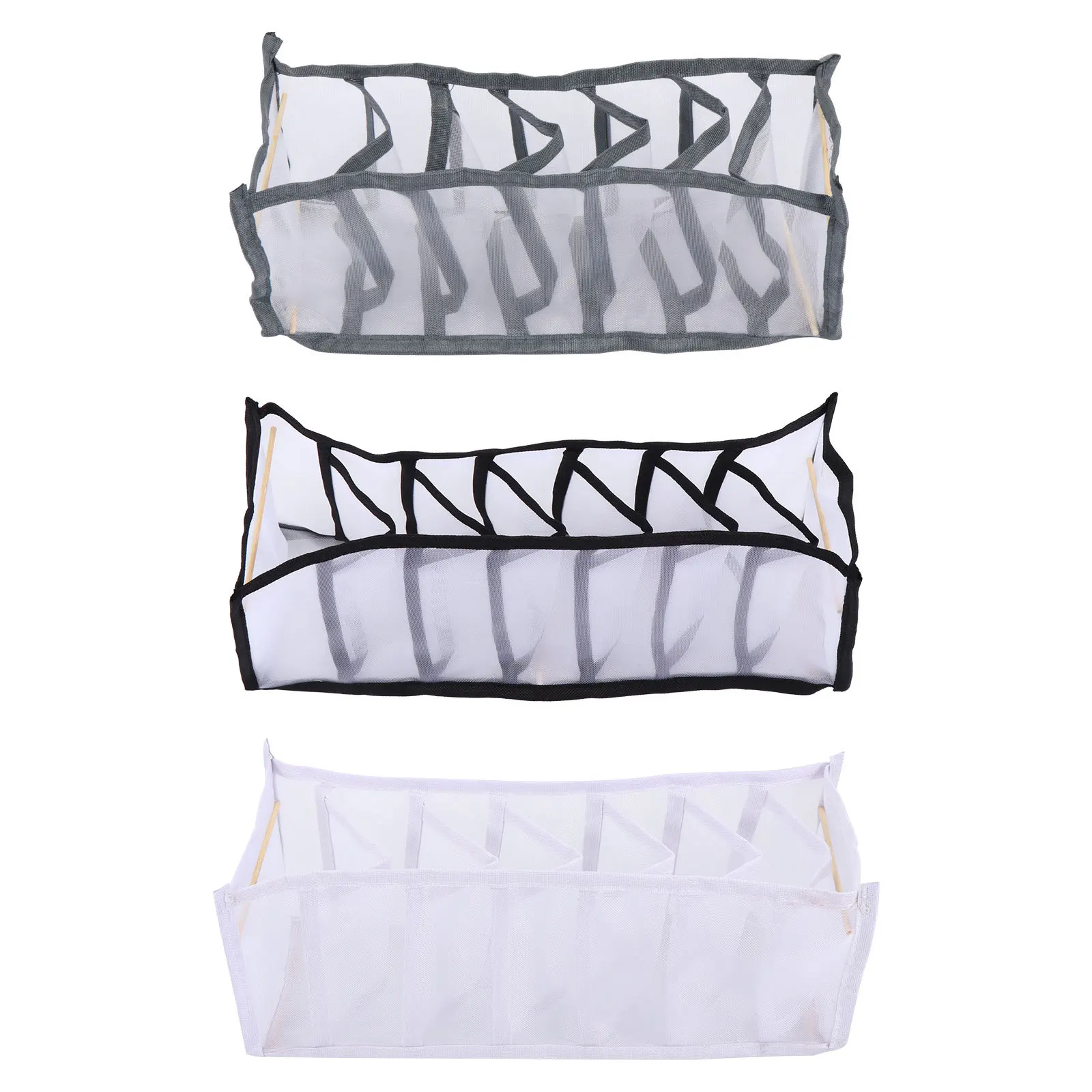 

3Pcs Stackable Underwear Storage Boxes Plastic Organizer Multi-Compartment Case for Home Use Underpants Storage Boxes