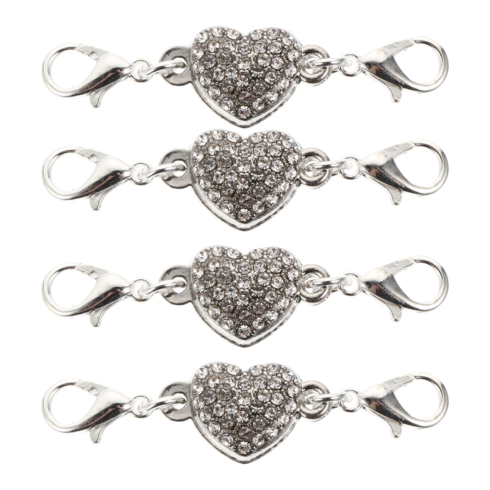 4 PCS Necklace Clasp Heart Bracelet Decor Jewelry Connector Anklet Alloy Chain Extender