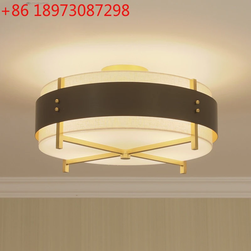 

Американский свет, роскошный домашний светильник для спальни, кабинета, современный простой медный потолочный светильник для столовой