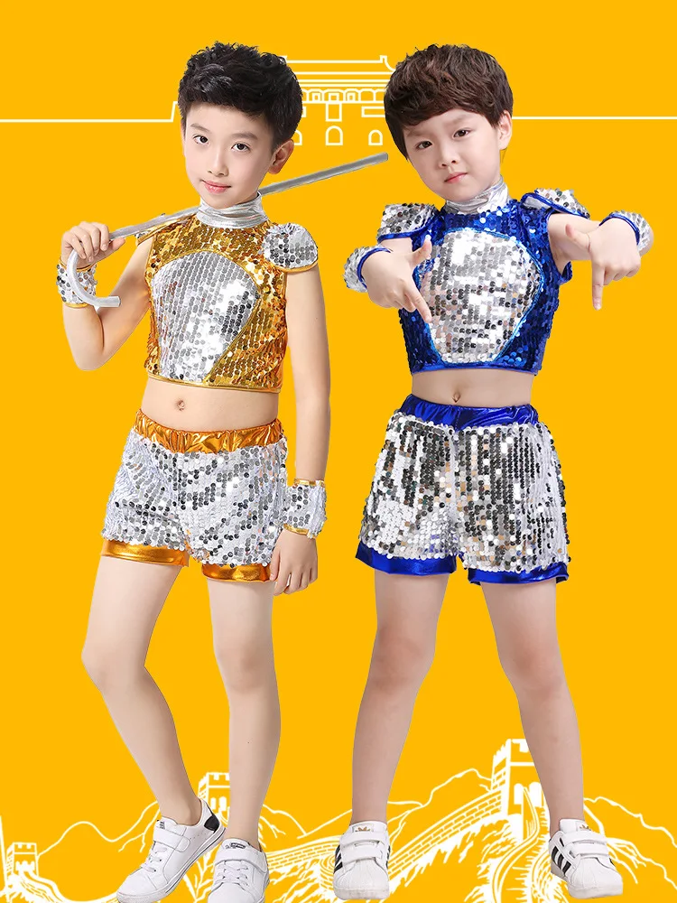 Dance Wear Girls Jazz Dance Street Dance Performance Costumes Children's Modern model Catwalk Sequin Costumes Skirts