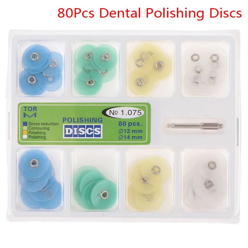 80Pcs Finishing Dental Disc Polishing Strips Mandrel Resin Filling Dentist Tools