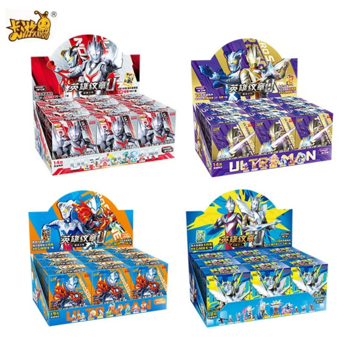 

KAYOU Genuine Ultraman Hero Emblems Series Seal Doll Noa Flash Card Anime Peripheral Collection Gifts Children's Figurine Toys