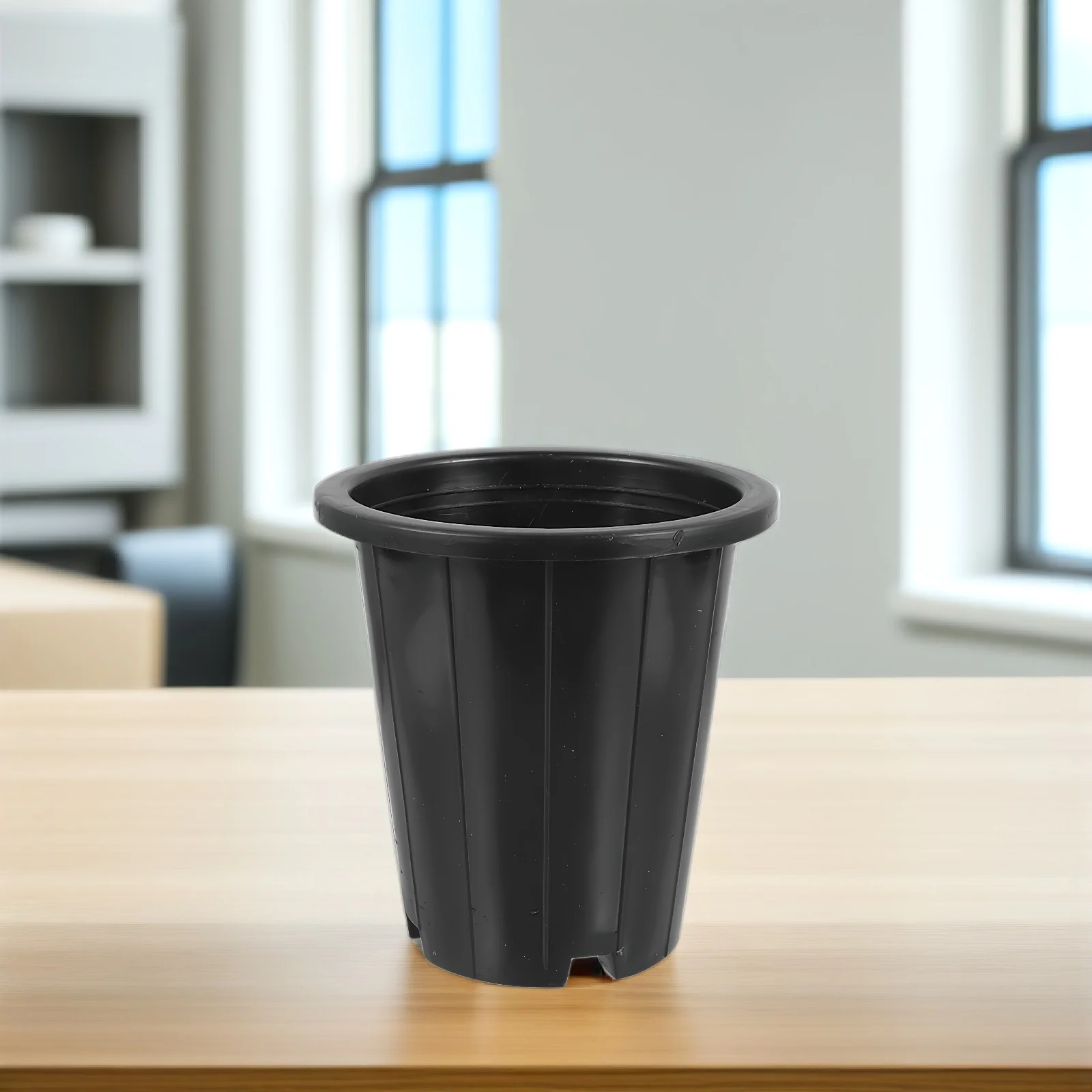 

6pcs Black Round Plastic Flower Pots Durable Planting Basins For Succulent Bonsai Garden Nursery Planter Home Decor Garden