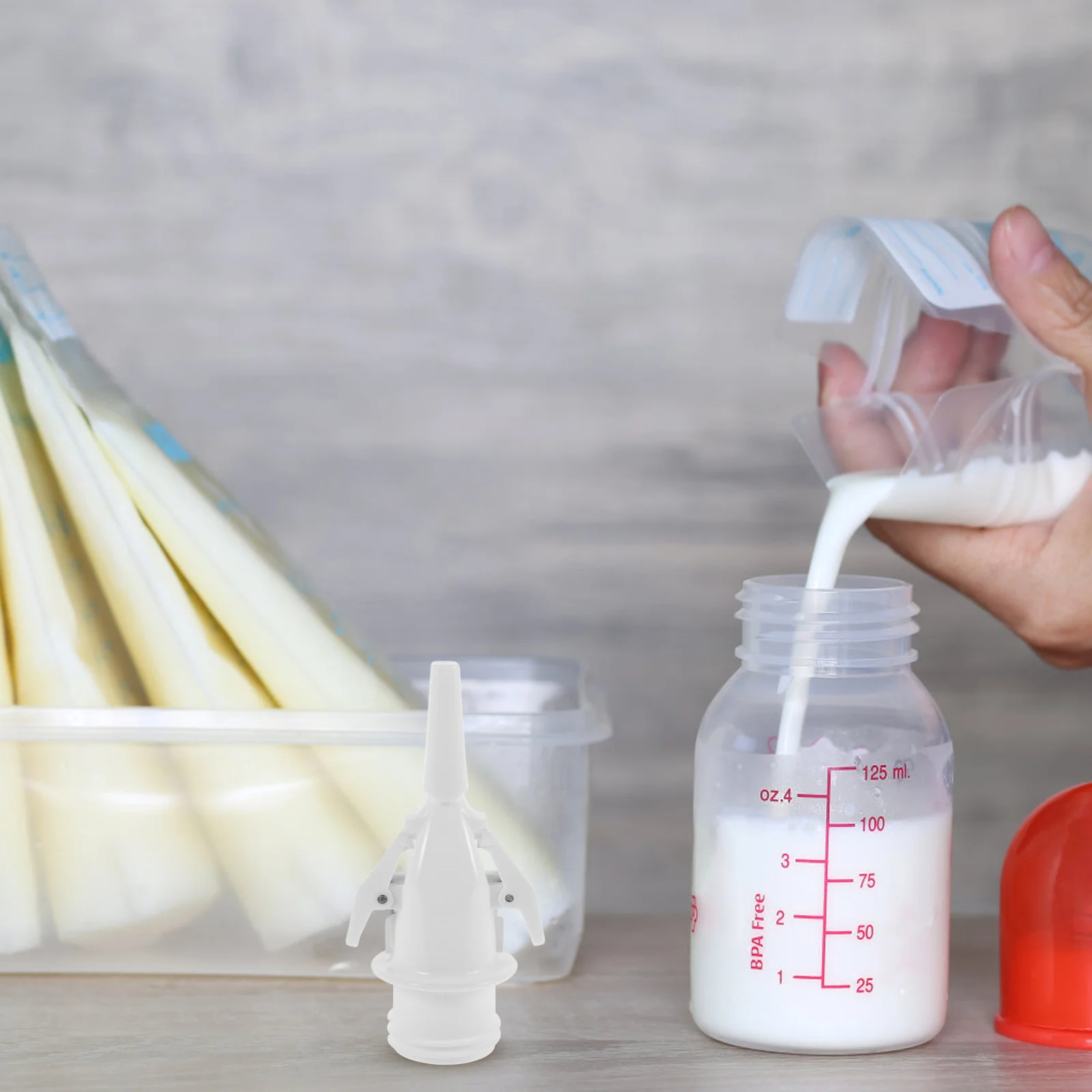 

Breastmilk Storage Bag Adapters Direct Pump Connectors Easy Operation No Spills Breast Milk Bag Adapter
