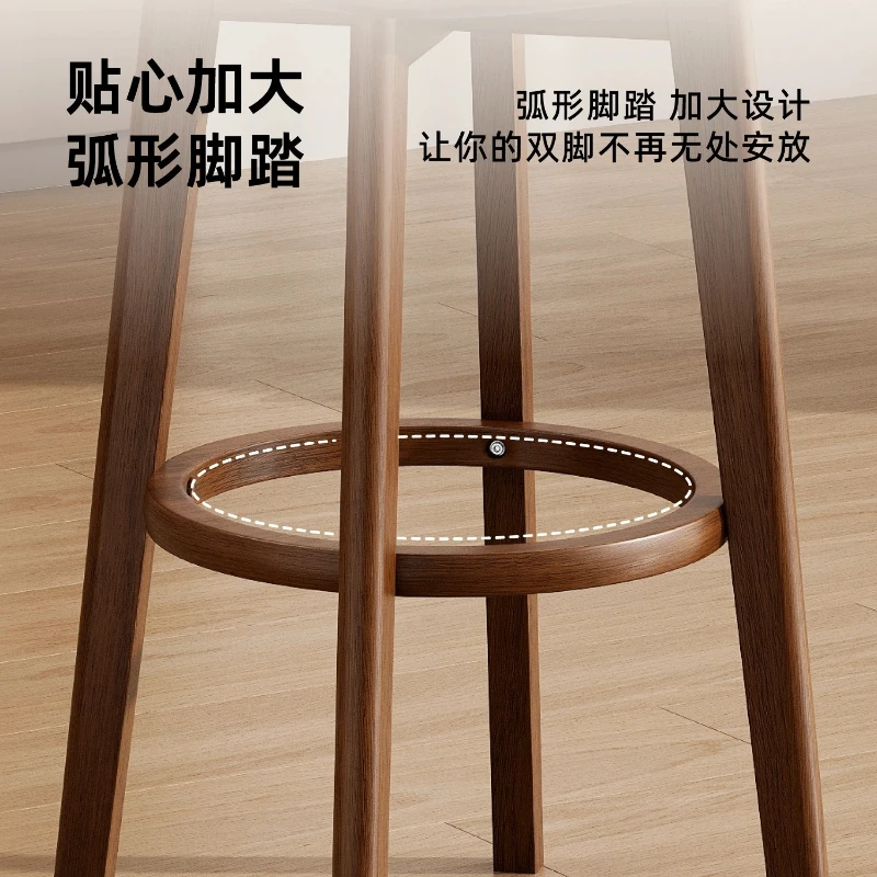 Chaise de Bar moderne en bois massif, tabouret haut de café, Design ergonomique, chaise à dossier confortable pour la maison, salon, salle à manger