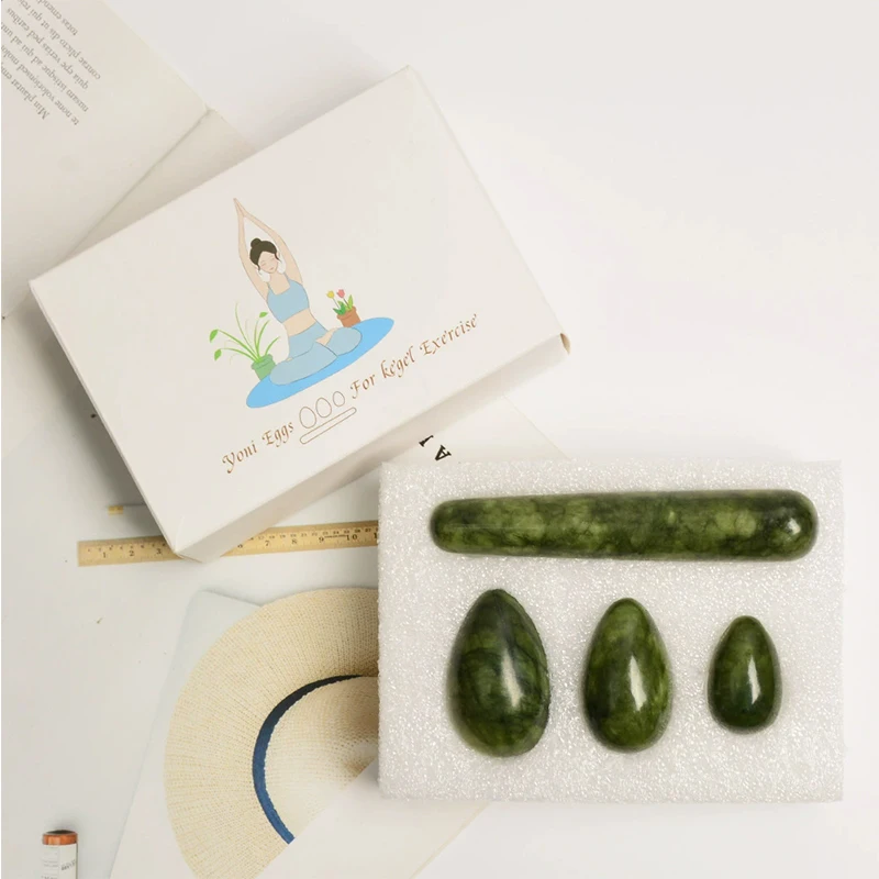 Undrilled Yoni Eggs Set Natural XiuYan Jade Crystal Yoni Wand Feminine Hygiene Kegel Ball Women Vaginal Muscle Massage Exerciser