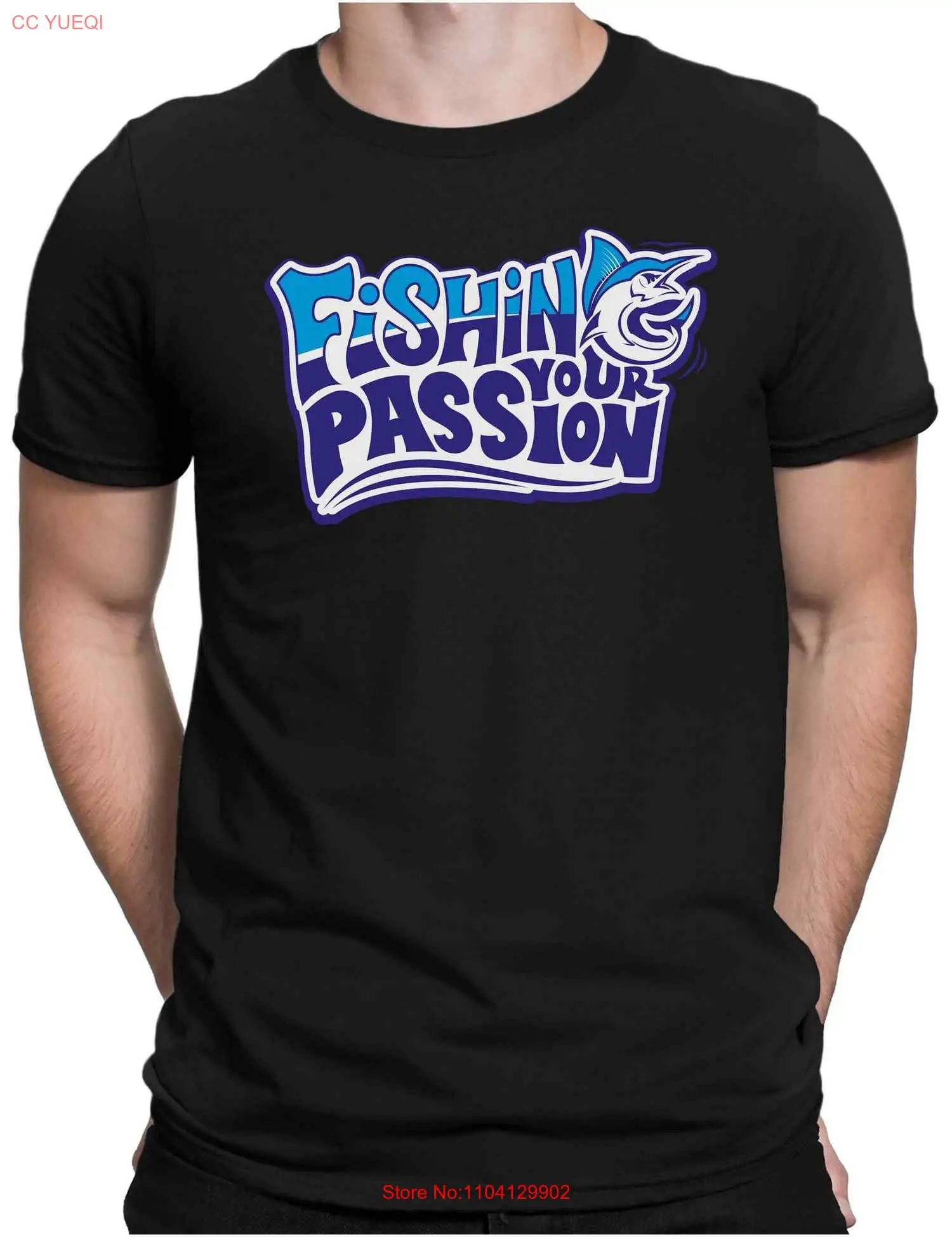 

Fishing Passion Men's Fun T Shirt Small to 4XL PAPAYANA long or short sleeves