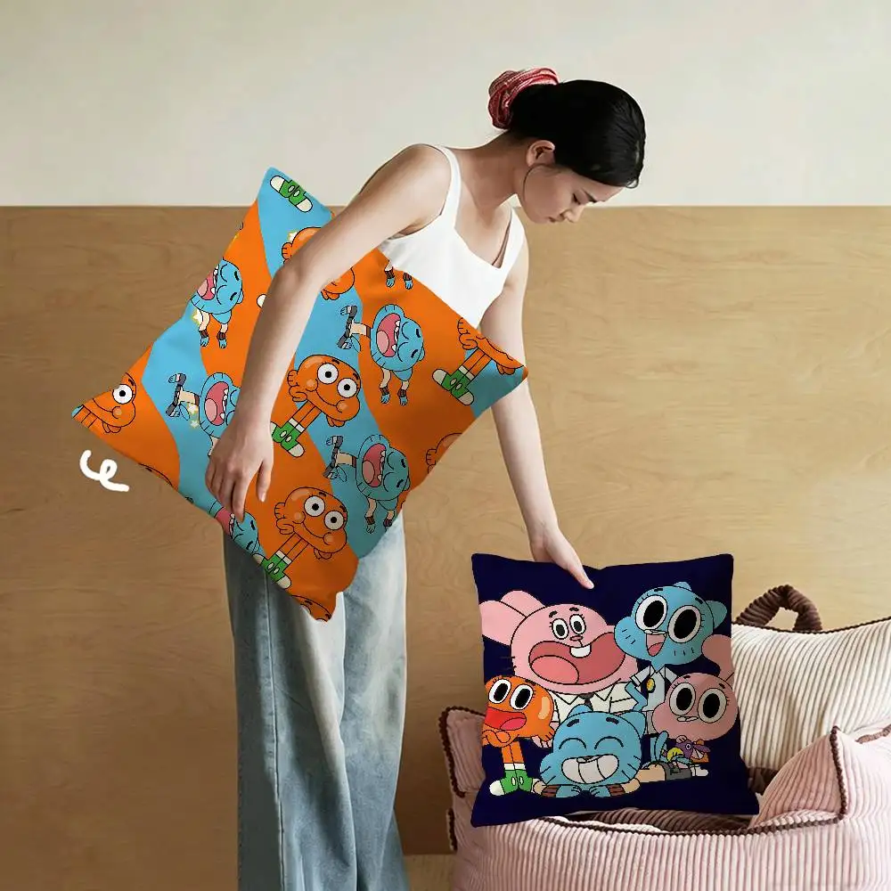 T-The Amazing World of Gumball Pillow Anime Pillow Sofa Bed Head Pillow Cover Cushion Cover 45x45 cm Fashion