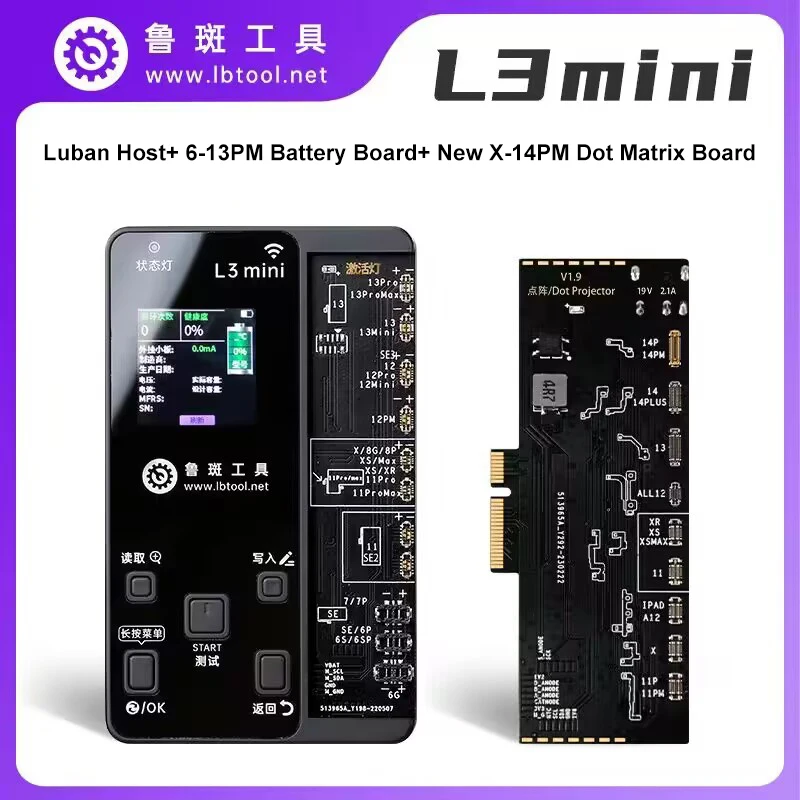 Luban L3 Mini Dot Projetor Programador Dot Matrix Flex Cable Read & Write Reparação de Bateria Para iPhone 6- X XS XR XSMAX 11 12 13 14
