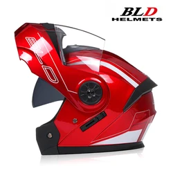 Gepersonaliseerde Mode Full Face Motorhelm Dual Lens Flip Up Helmen Motorcross Racen Modulaire Cascos Para Moto Mannen Vrouwen