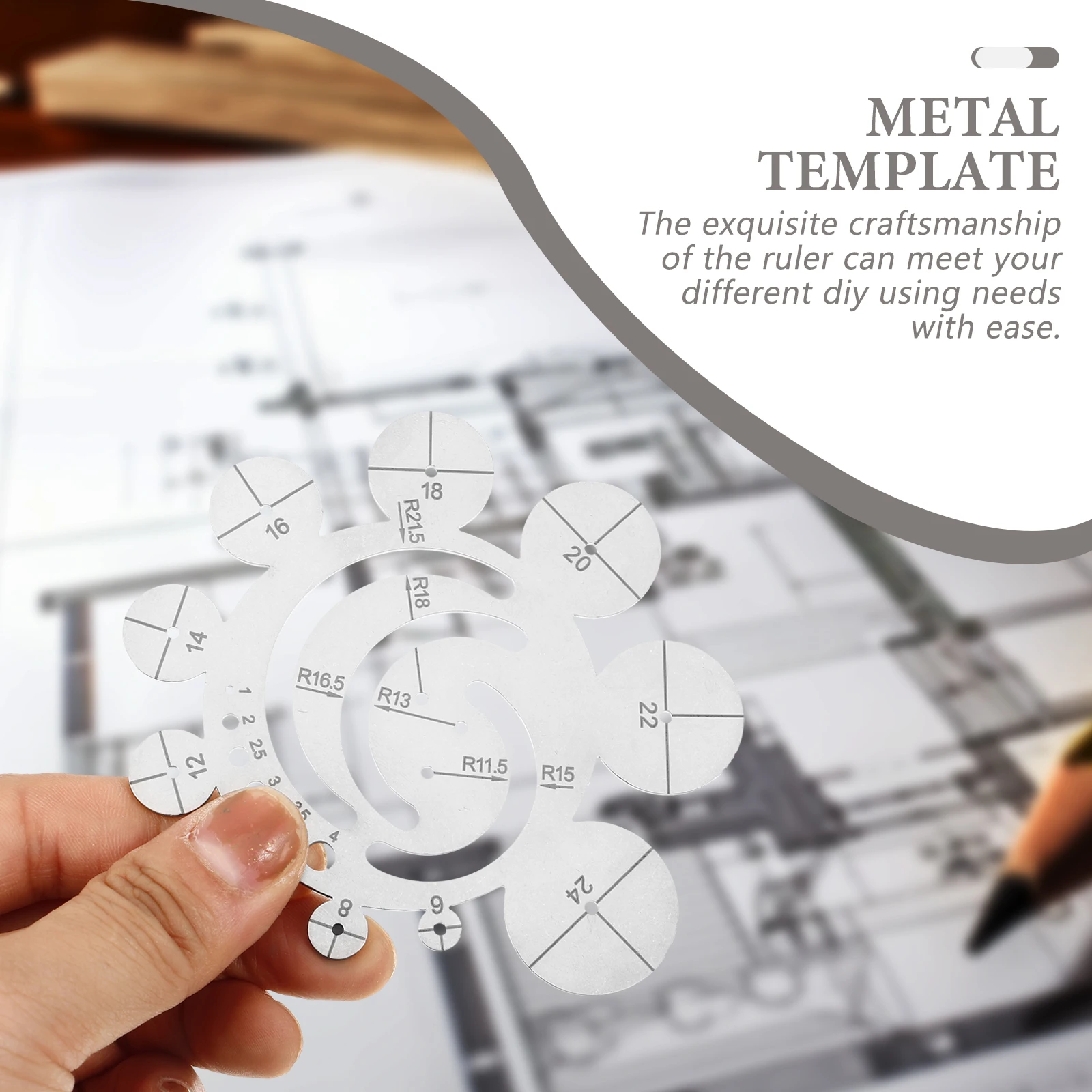 

Cutting Template Metal Precision Ruler for Accurate Measuring and Clean Cutting Round Arc Shape Tool for DIY