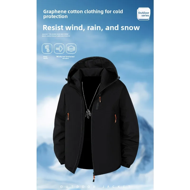 Men's Loose and Thick Coat Autumn and Winter Men's Multi-pocket Functional Down Cotton-padded Jacket  Workwear Windproof Jackets