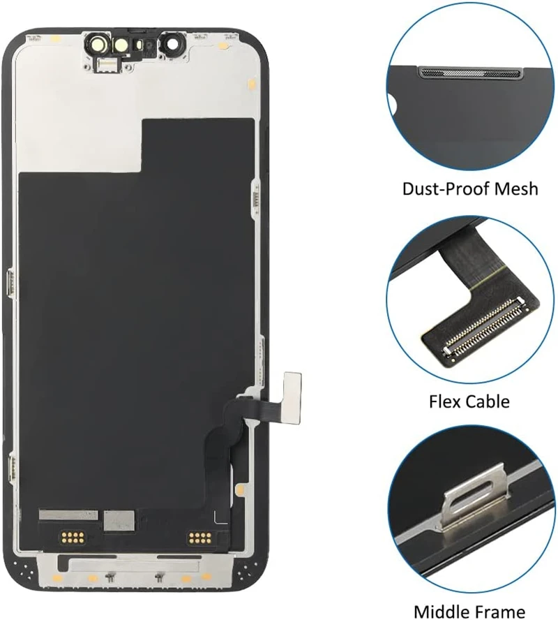 Soft Hard OLED for iPhone 13 Pro Max LCD Display with 3D Touch Screen Digitizer Assembly Incell For 13PM Replacement TFT RJ DD