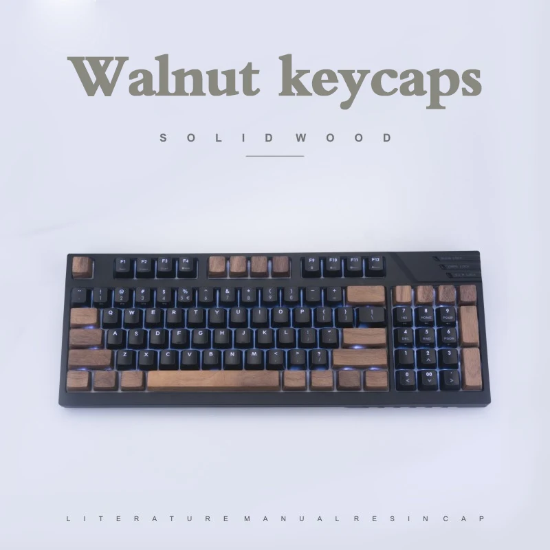 Kashcy ahşap mekanik klavye için klavye ceviz masif ahşap keycaps boşluklu Esc kiraz mx OEM