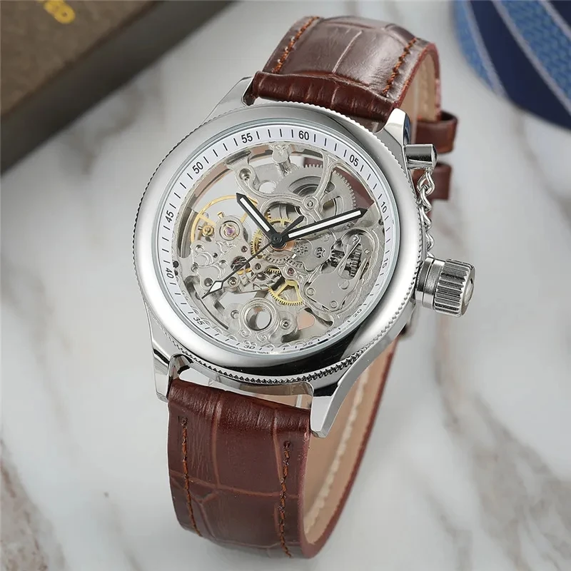 Forsining 206A Brand Mechanical Luxury Watch For Men Tourbillon Waterproof Automatic Men\'s Watches Clock Mechanism