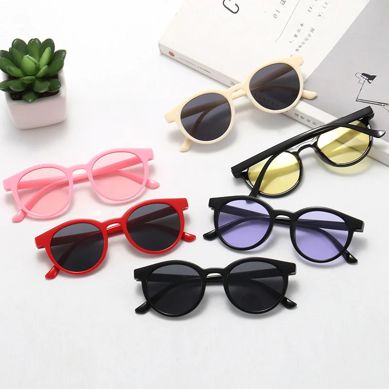 

New children's fashion plastic round frame sunglasses ocean film new sunglasses Fashion Glasses