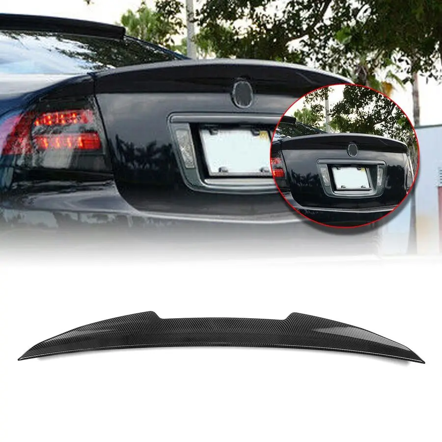 

Задний спойлер багажника, крыло для Honda Acura TL 200488, глянцевый черный вид из углеродного волокна