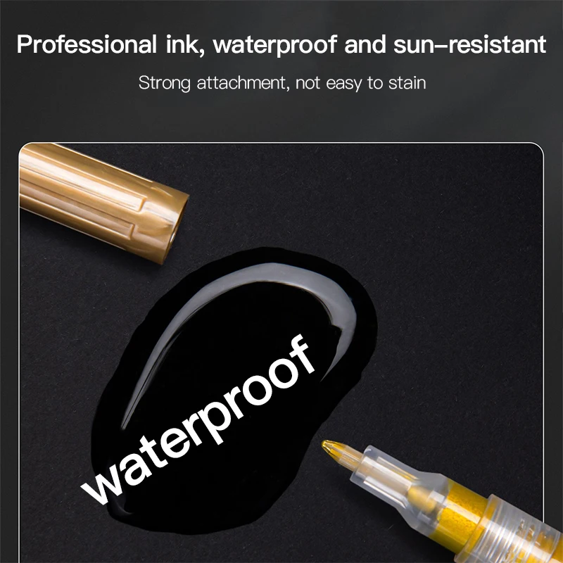 مقاوم للماء فرشاة معدنية دائمة أقلام خطاط (ماركر) 0.7 مللي متر/1.0 مللي متر لتقوم بها بنفسك الراتنج قالب الذهب الفضة الرسم لوازم الحرفية علامات القلم