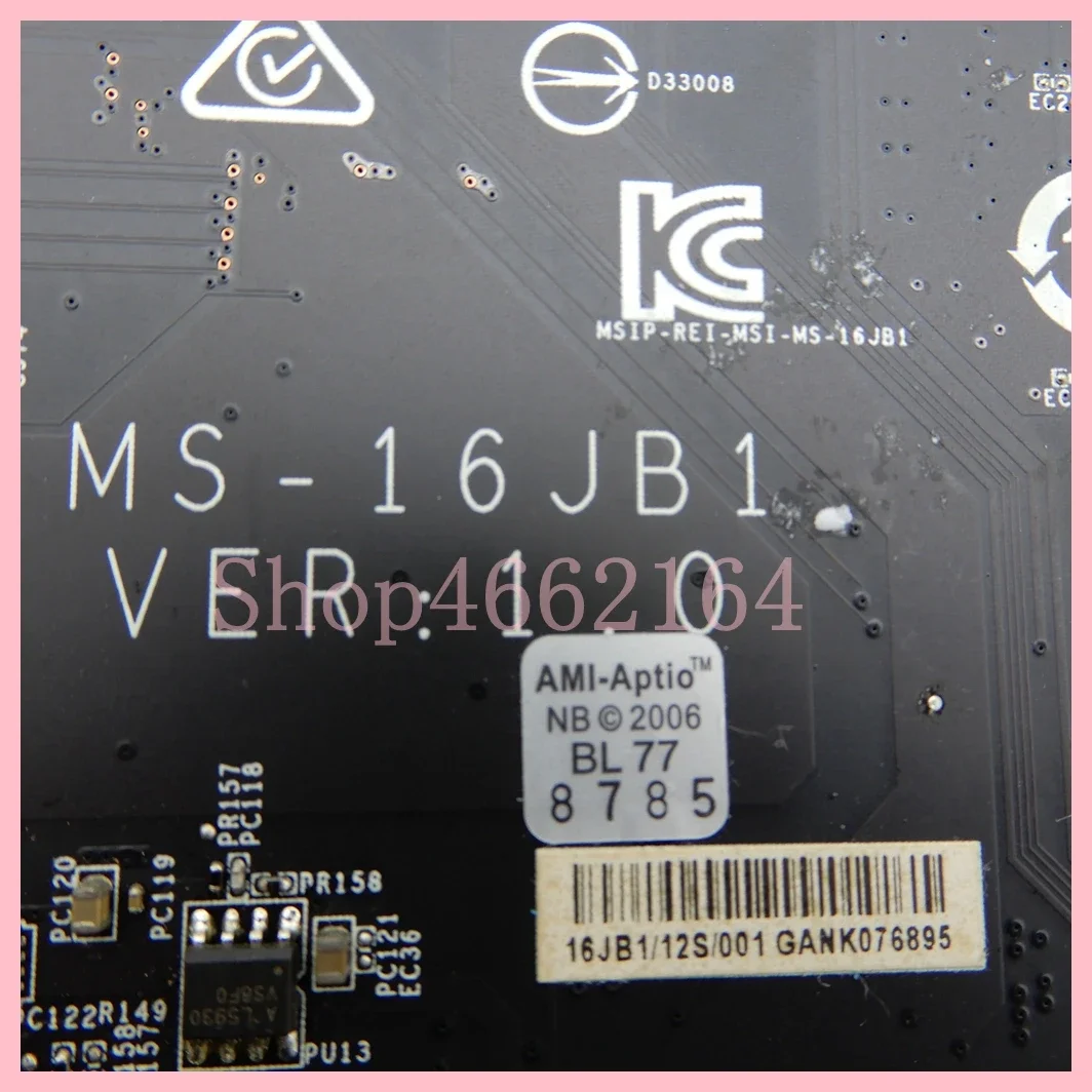 Imagem -06 - Laptop Motherboard para Msi Ms16jb1 I76700hq Cpu Gtx1060-v3g Gpu Gp62mvr-6rf Ge72vr7rf Motherboard