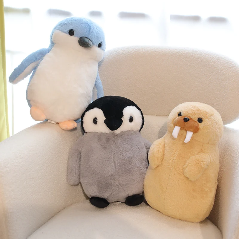 35/45cm Cuddly Penguin Walrus Plush Toys Stuffed Soft Animal Pillow Kawaii Toys for Children Baby Birthday Charming Christmas Gi