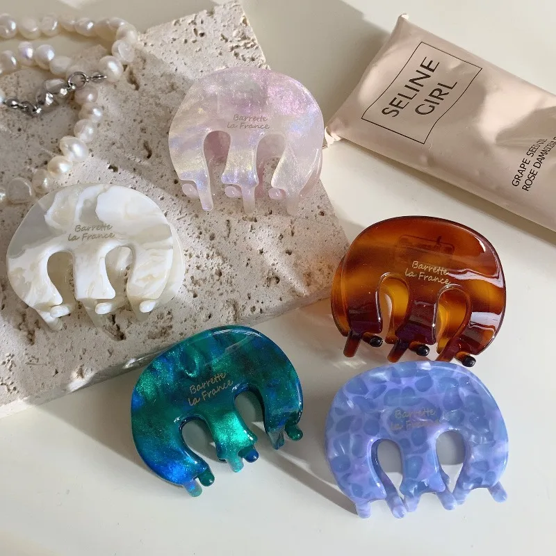 مقاطع الشعر الموضة للنساء أناقة بسيطة بلون صغير 4 سنتيمتر خلات مخلب كليب الفتيات مشبك شعر إكسسوارات الشعر 2026 جديد #1