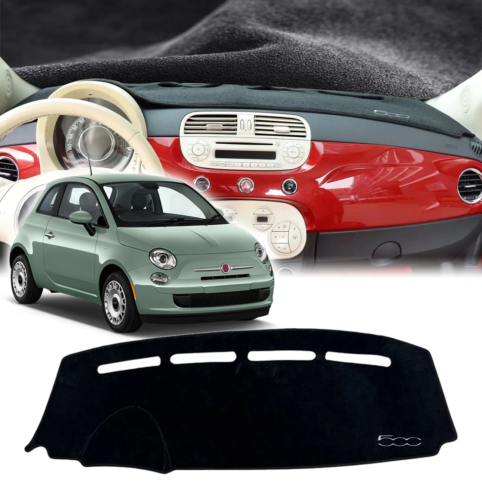 

fit for 2008 2009 2010 2011 2012-2023 Fiat 500 DashMat Sunshade Dashmat Dashboard Cover Pad Protective Carpet Car Accessories