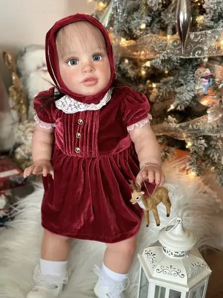 Customized Limited Supply 26inch Reborn Baby Pippa With Hand-Rooted Hair With Different Dress Finished Doll