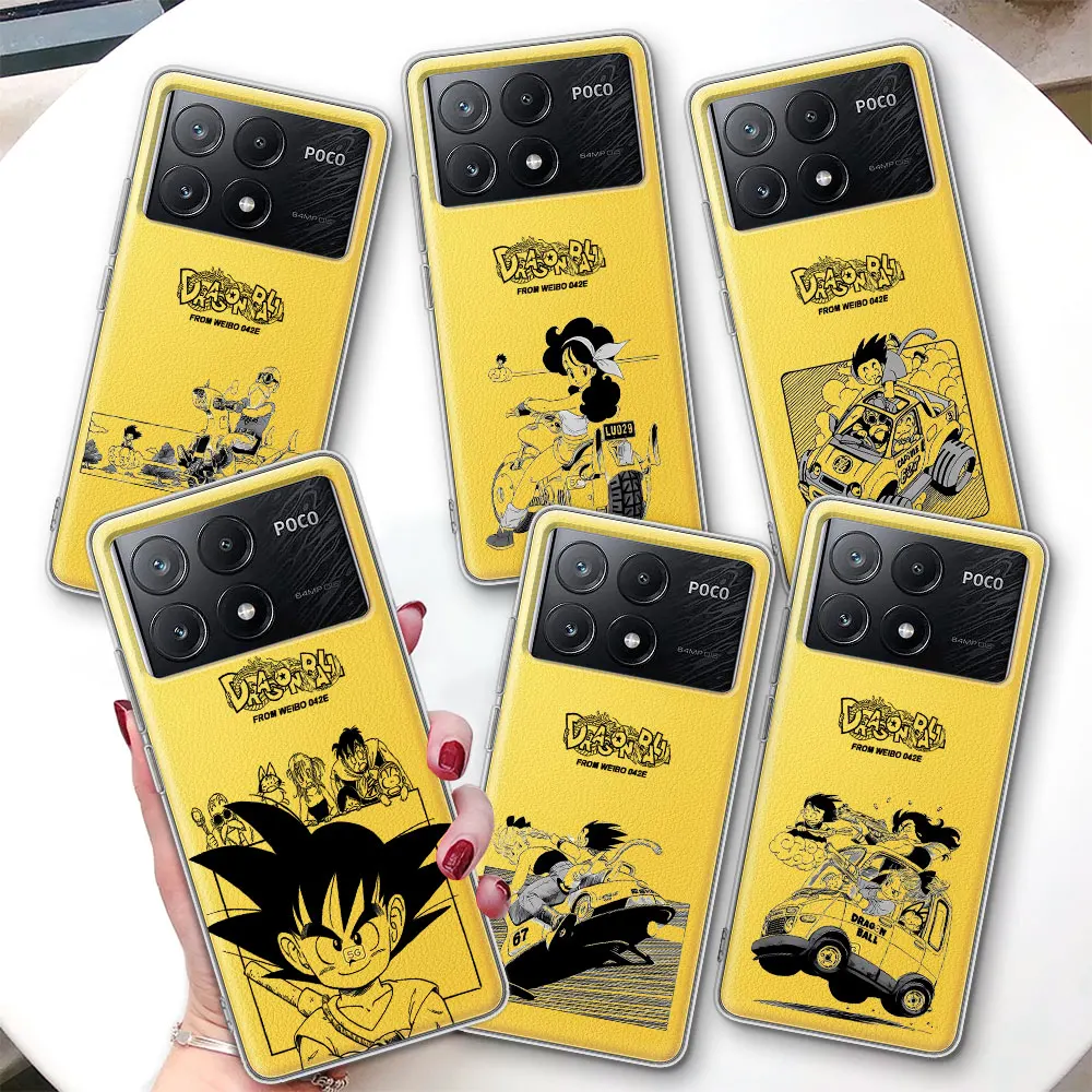 

Anime Dragon Ball Case for Xiaomi Poco F7 Ultra F4 X6 M3 X7 M5s M6 X4 NFC M4 F2 Pro TPU Shockproof Transparent Phone Cover