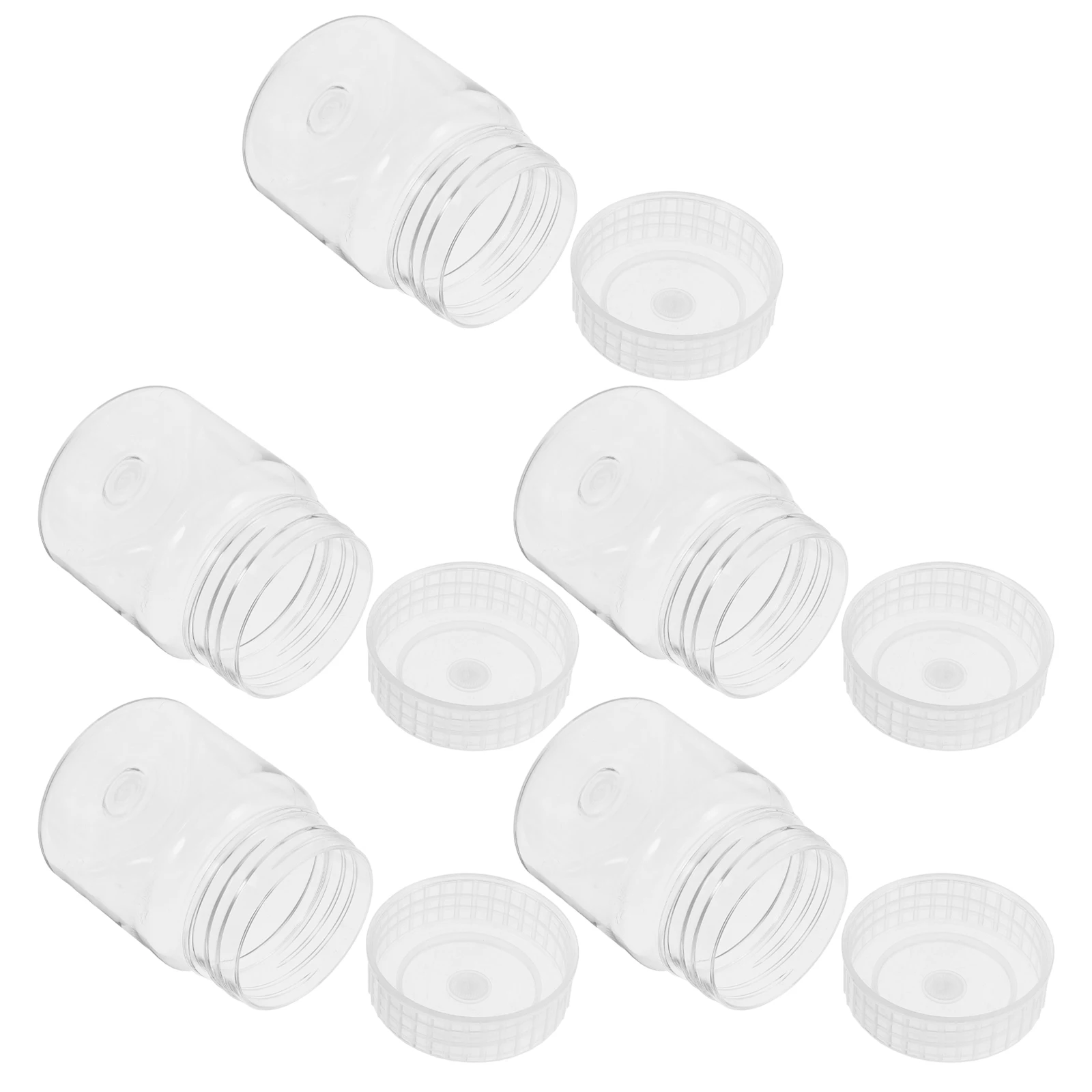 

5pcs 240Ml Clear Lab Bottles Wide Mouth Sample Jars Reusable Chemical Storage Containers For Liquid Powder Tissue