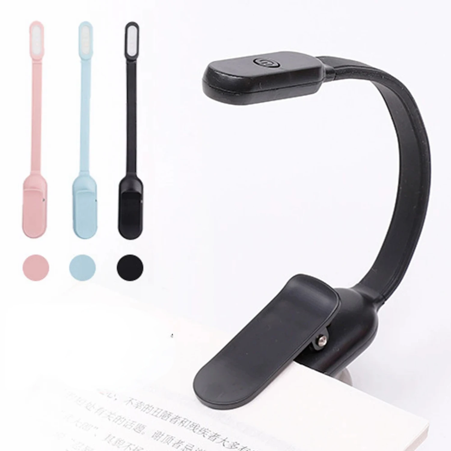 New Enhanced Portable Mini LED Clip-On Reading Lamp with Versatile Lighting Options - USB Rechargeable, Compact Design, Adjustab