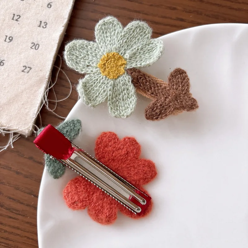 2026 bonito malha flor grampos de cabelo crianças meninas crianças grampos de cabelo pinos presilhas acessórios hairclip headwear ornamento