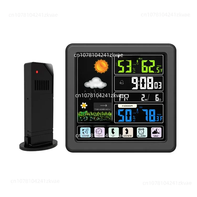 

Touch screen wireless weather clock color screen weather station household thermometer indoor and outdoor thermometer