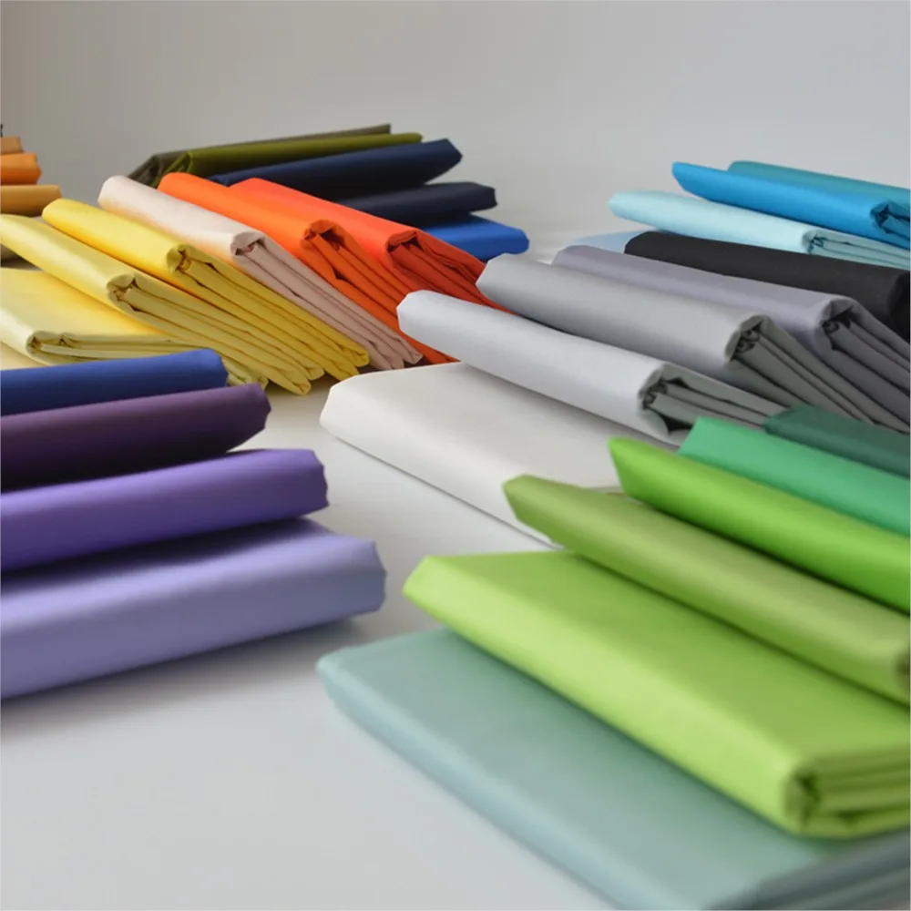 100% Cotton Poplin Fabric 40S 133x72 Plain Weave Shirt Dress Lining DIY Sewing Quilting Material 140cm Width 40 Colors 27PC01