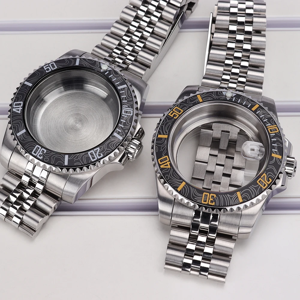 40mm Steriles Uhrengehäuse mit Saphirglas für NH35 NH36 NH34 NH38 ETA2824 Miyota8215 Uhrwerk, 28,5mm Zifferblatt, SUB GMT Gehäuse, 120 Klicks – Detail 3