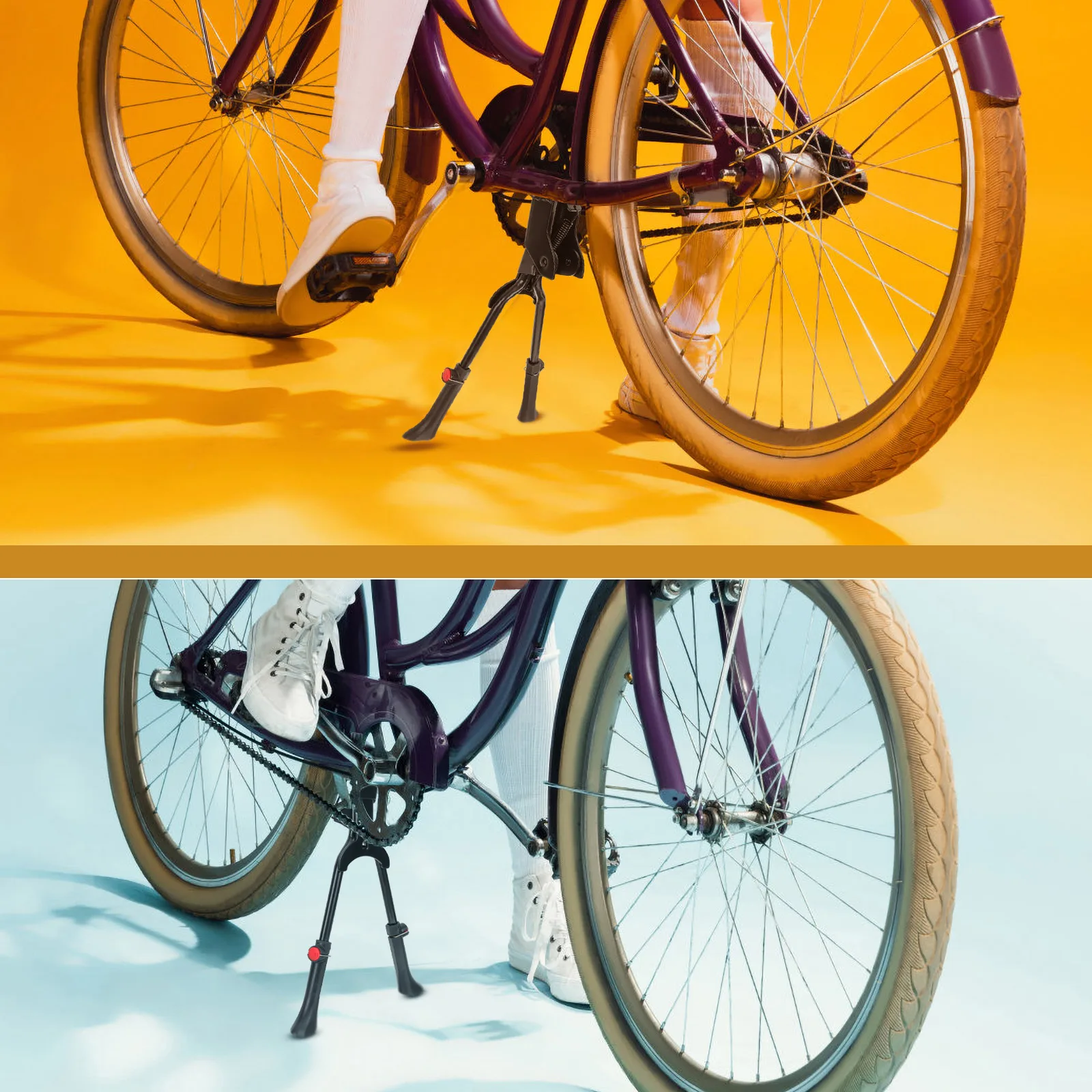 Bicycle Kickstand Adjustable Double Leg Bike Support For Bicycle Support For Parking Outdoor Parking Mountain Exercise