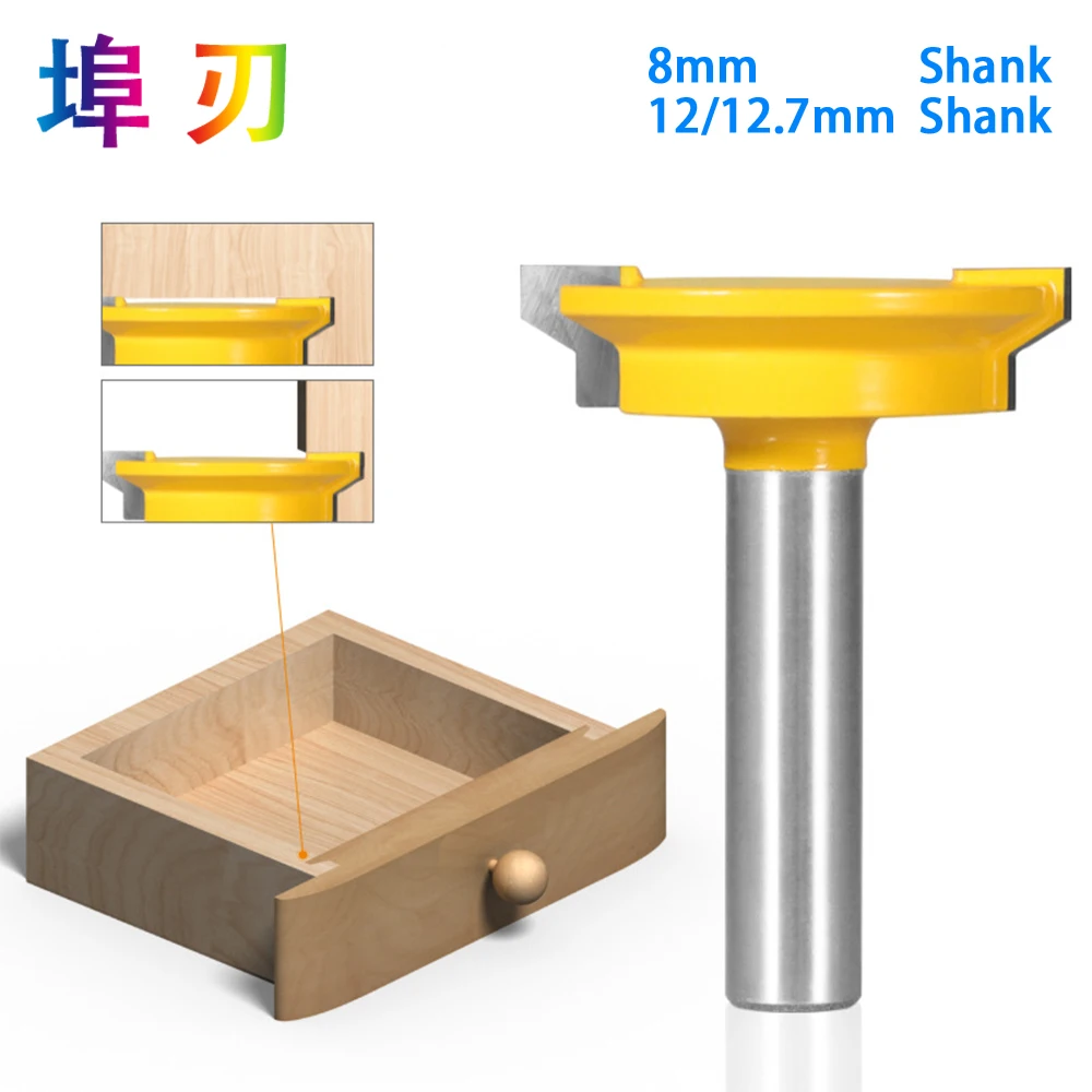 8/12/12.7mm ShankStraight Drawer Molding Router Bit Drawer Lock Tenon Knife Plug Wood Milling Cutter Door Woodworking Tool LT077