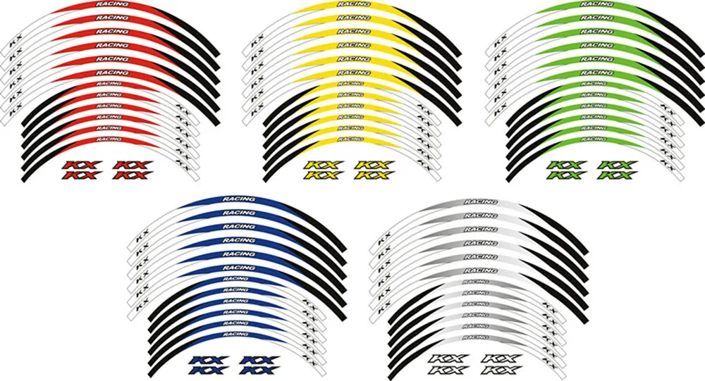 

21" 19" Wheels Hub Stickers Motorcycle Accessories Reflective Decals Stripes FOR Kawasaki KX 450F 2016-2021 20 19