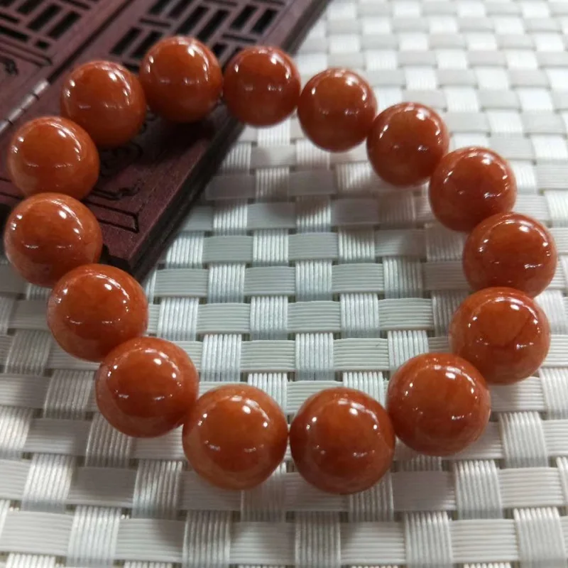 Natural a-Level Red Jade Beads Bracelet