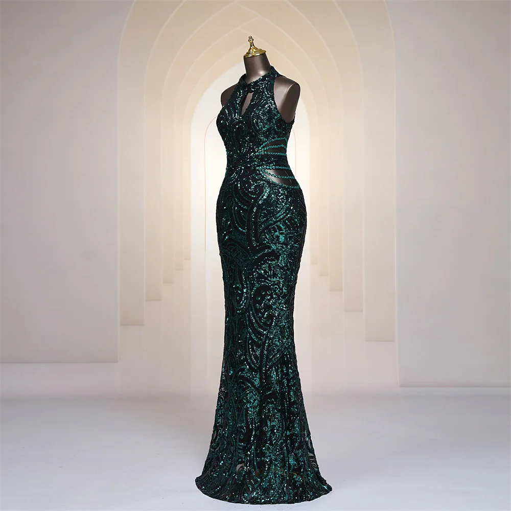 Sexy waist green color mermaid Evening dresses prom dresses vestidos de fiesta robe de soiree de mariage party dresses