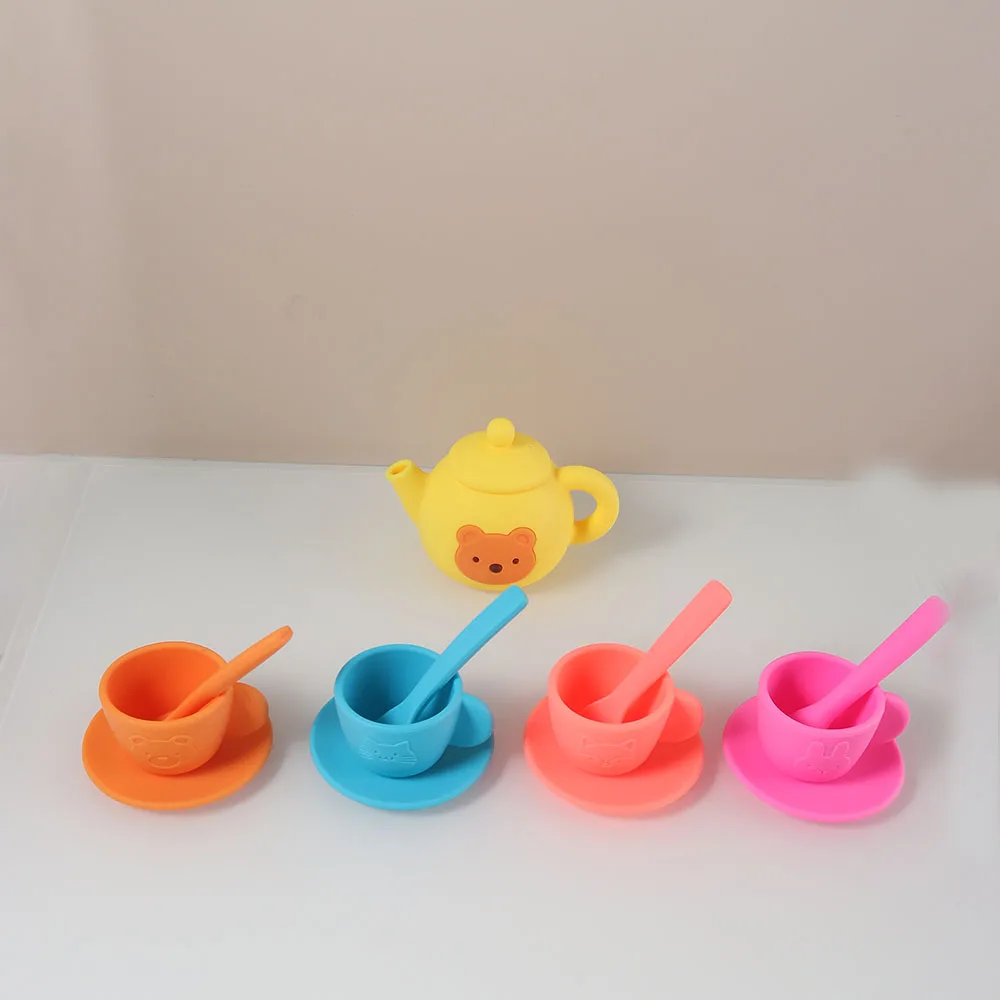 

Adorable Silicone Tea Party Set – Fun Pretend Play for Little Ones Silicone Kids Tea Set Pretend Play Toy for Toddlers, BPA Free